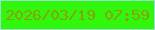 文字の大きさ：2、枠の色：98e0cf、背景の色：31f70c、文字の色：89a10e 無料ブログパーツのブログ時計