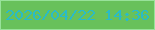 文字の大きさ：4、枠の色：98e29a、背景の色：68c15b、文字の色：2abbc7 無料ブログパーツのブログ時計