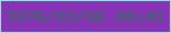 文字の大きさ：5、枠の色：98e3eb、背景の色：8833b6、文字の色：317161 無料ブログパーツのブログ時計