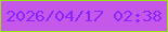 文字の大きさ：1、枠の色：98e408、背景の色：c658e9、文字の色：8724ff 無料ブログパーツのブログ時計