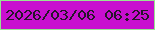 文字の大きさ：3、枠の色：98e491、背景の色：c80fcf、文字の色：271529 無料ブログパーツのブログ時計