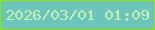 文字の大きさ：3、枠の色：98e502、背景の色：6cc5bb、文字の色：c6f3b3 無料ブログパーツのブログ時計