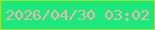 文字の大きさ：1、枠の色：98e830、背景の色：1be97f、文字の色：fdb2a6 無料ブログパーツのブログ時計