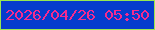 文字の大きさ：4、枠の色：98e850、背景の色：063ccd、文字の色：f52b8e 無料ブログパーツのブログ時計