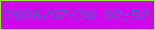 文字の大きさ：1、枠の色：98e942、背景の色：ce08ea、文字の色：545ac4 無料ブログパーツのブログ時計