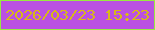 文字の大きさ：3、枠の色：98ea40、背景の色：ba51e2、文字の色：d8b917 無料ブログパーツのブログ時計
