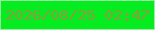 文字の大きさ：4、枠の色：98ee9e、背景の色：05ed21、文字の色：8d9c3d 無料ブログパーツのブログ時計