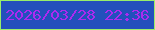 文字の大きさ：5、枠の色：98ef6a、背景の色：2350bc、文字の色：ad2aef 無料ブログパーツのブログ時計