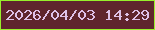 文字の大きさ：3、枠の色：98f02b、背景の色：5f252d、文字の色：dec1e8 無料ブログパーツのブログ時計