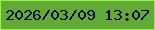 文字の大きさ：1、枠の色：98f14d、背景の色：61aa37、文字の色：0d093f 無料ブログパーツのブログ時計
