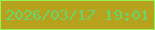 文字の大きさ：2、枠の色：98f253、背景の色：b6a21d、文字の色：67d66f 無料ブログパーツのブログ時計