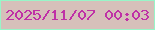文字の大きさ：5、枠の色：98f5c8、背景の色：d6c0ba、文字の色：bf31a6 無料ブログパーツのブログ時計