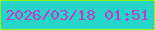 文字の大きさ：1、枠の色：98f702、背景の色：26d5ca、文字の色：be3cc1 無料ブログパーツのブログ時計