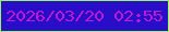 文字の大きさ：4、枠の色：98f75a、背景の色：280dc9、文字の色：bd1ad1 無料ブログパーツのブログ時計