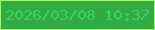 文字の大きさ：2、枠の色：98f776、背景の色：32ac40、文字の色：32d26b 無料ブログパーツのブログ時計