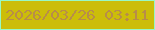 文字の大きさ：3、枠の色：98f8c4、背景の色：ccbd09、文字の色：b88d49 無料ブログパーツのブログ時計