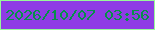 文字の大きさ：2、枠の色：98f999、背景の色：8f3ce5、文字の色：06904a 無料ブログパーツのブログ時計