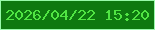 文字の大きさ：4、枠の色：98faaa、背景の色：0e7910、文字の色：50e443 無料ブログパーツのブログ時計