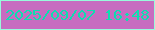文字の大きさ：1、枠の色：98fadc、背景の色：c76cc0、文字の色：0ddeb0 無料ブログパーツのブログ時計