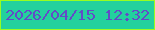 文字の大きさ：2、枠の色：98fd20、背景の色：23d19d、文字の色：634bc7 無料ブログパーツのブログ時計