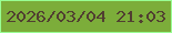 文字の大きさ：5、枠の色：98fe93、背景の色：7cad3a、文字の色：513f31 無料ブログパーツのブログ時計