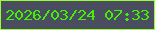 文字の大きさ：5、枠の色：98ff2f、背景の色：4a4c60、文字の色：42ef07 無料ブログパーツのブログ時計
