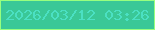 文字の大きさ：5、枠の色：98ff7f、背景の色：3ac897、文字の色：4be0c3 無料ブログパーツのブログ時計