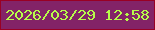 文字の大きさ：3、枠の色：990024、背景の色：832367、文字の色：b7fb4a 無料ブログパーツのブログ時計