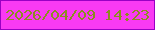 文字の大きさ：4、枠の色：9900c4、背景の色：f93af3、文字の色：8c8c21 無料ブログパーツのブログ時計