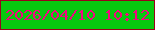 文字の大きさ：1、枠の色：99011b、背景の色：07c90f、文字の色：f2077f 無料ブログパーツのブログ時計