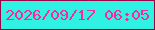 文字の大きさ：5、枠の色：990145、背景の色：2ff2e3、文字の色：ff269a 無料ブログパーツのブログ時計