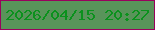 文字の大きさ：2、枠の色：99015d、背景の色：59945a、文字の色：0b911d 無料ブログパーツのブログ時計