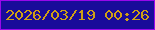 文字の大きさ：4、枠の色：9907eb、背景の色：190b9a、文字の色：cfa015 無料ブログパーツのブログ時計