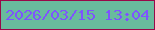 文字の大きさ：1、枠の色：990849、背景の色：69bb9d、文字の色：7e53fe 無料ブログパーツのブログ時計