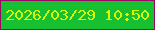 文字の大きさ：1、枠の色：990861、背景の色：16c031、文字の色：d6fa05 無料ブログパーツのブログ時計