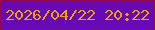 文字の大きさ：2、枠の色：990949、背景の色：660ab5、文字の色：eea206 無料ブログパーツのブログ時計