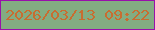 文字の大きさ：5、枠の色：9910aa、背景の色：83ac82、文字の色：c86d31 無料ブログパーツのブログ時計