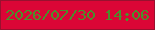 文字の大きさ：3、枠の色：99112f、背景の色：db0636、文字の色：4b8f2b 無料ブログパーツのブログ時計