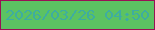 文字の大きさ：4、枠の色：991155、背景の色：5cc262、文字の色：3eada0 無料ブログパーツのブログ時計