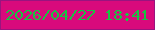 文字の大きさ：5、枠の色：99147f、背景の色：d80a7c、文字の色：17c442 無料ブログパーツのブログ時計