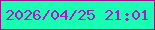 文字の大きさ：2、枠の色：991588、背景の色：18feb3、文字の色：ab18c7 無料ブログパーツのブログ時計