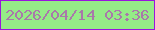 文字の大きさ：2、枠の色：9915dd、背景の色：95eb87、文字の色：a978aa 無料ブログパーツのブログ時計
