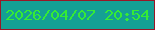 文字の大きさ：4、枠の色：991726、背景の色：14a094、文字の色：35eb35 無料ブログパーツのブログ時計