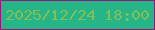 文字の大きさ：4、枠の色：99177b、背景の色：26b587、文字の色：84be59 無料ブログパーツのブログ時計