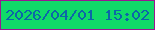 文字の大きさ：3、枠の色：991791、背景の色：10da68、文字の色：0c66a8 無料ブログパーツのブログ時計