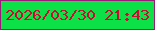 文字の大きさ：5、枠の色：991a77、背景の色：0ce147、文字の色：cc0c33 無料ブログパーツのブログ時計