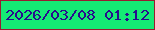 文字の大きさ：3、枠の色：991c30、背景の色：15ea74、文字の色：280c8d 無料ブログパーツのブログ時計