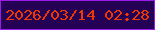 文字の大きさ：5、枠の色：991ce6、背景の色：250155、文字の色：f13606 無料ブログパーツのブログ時計