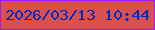 文字の大きさ：2、枠の色：991cfa、背景の色：d9504f、文字の色：002bc5 無料ブログパーツのブログ時計
