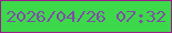 文字の大きさ：1、枠の色：991f89、背景の色：3dd94b、文字の色：7d50a3 無料ブログパーツのブログ時計